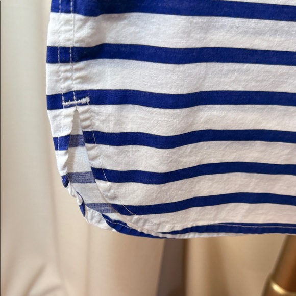 J Crew Blue and White Striped cropped sleeve dress size Small - Picture 4 of 10